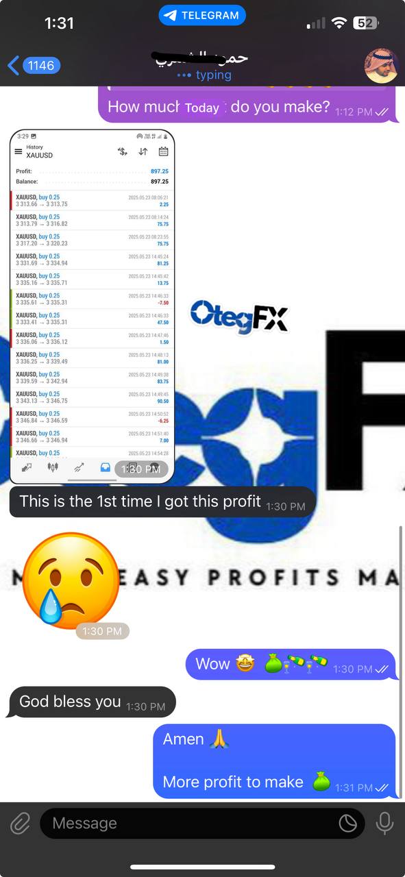 OtegFX client $897 first profit XAUUSD