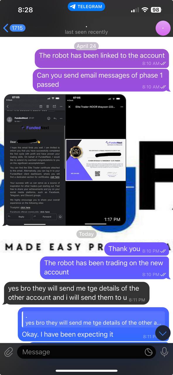OtegFX client passes FundedNext challenge